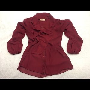 Red blouse button up